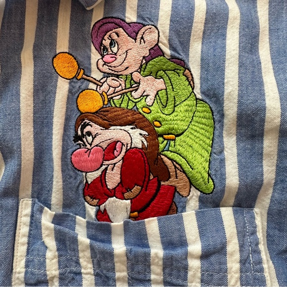 Disney | EUC - Vintage Seven Drawfs Striped Button-Down - Size S - Picture 4 of 7